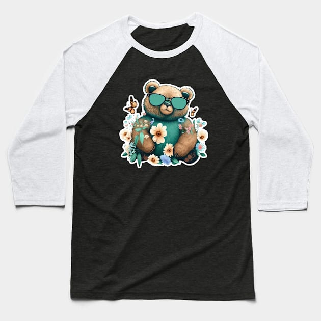 A Cool Bear Baseball T-Shirt by Zoo state of mind